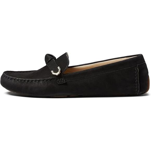 NWT Cole Haan Women's Evelyn Bow Driver Loafer, Black Nubuck (AKUYA),Size  5.5 - Picture 5 of 6